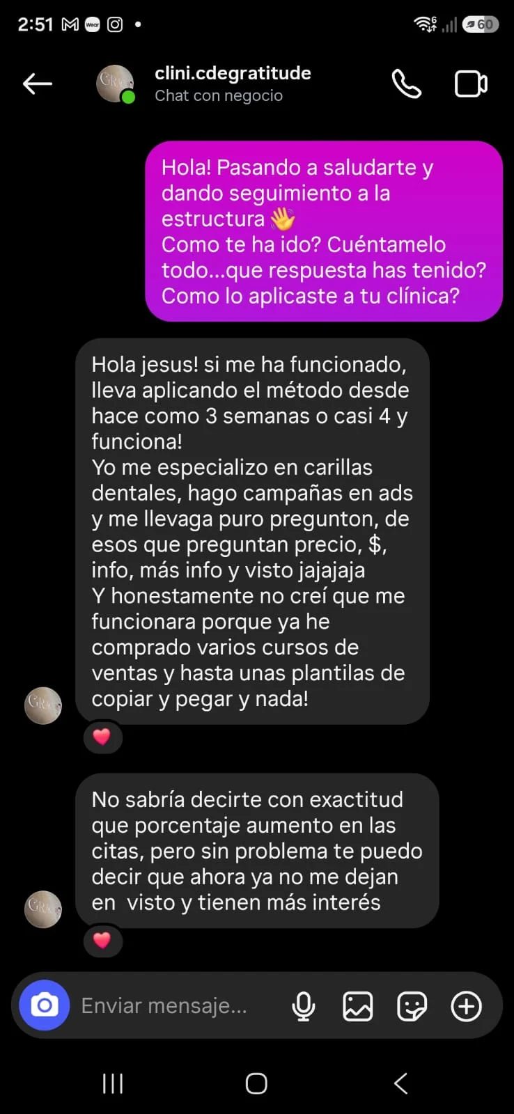 Testimonio de clínica dental